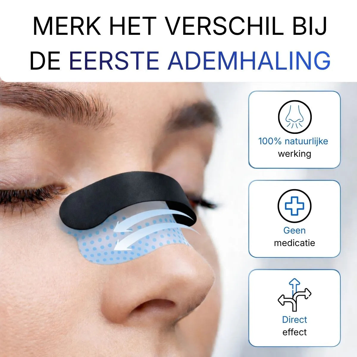 Infografik: Spüre sofort den Unterschied mit den Comformidable Nasenstrips.