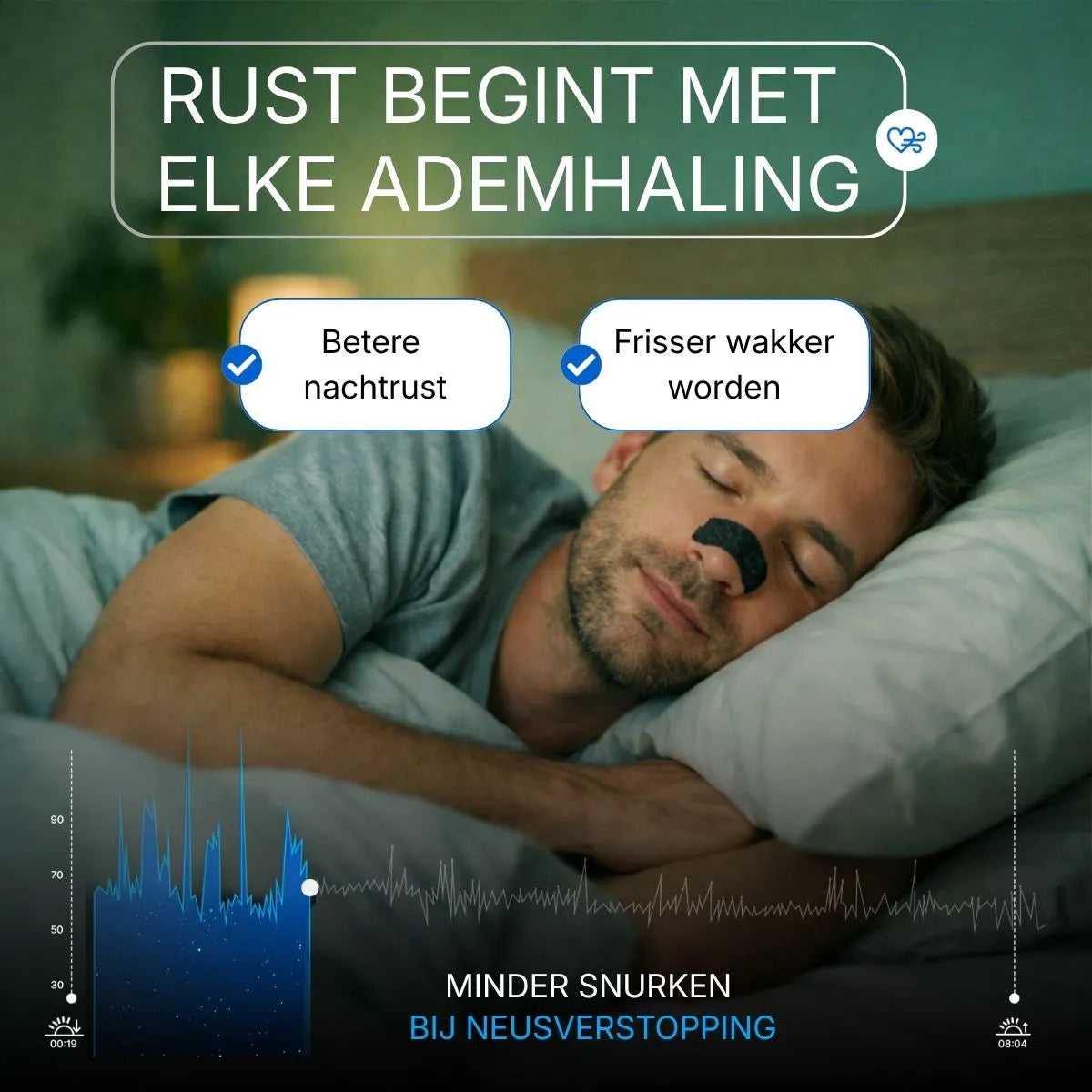 Infografik: Ruhe beginnt mit jedem Atemzug, Stimmungsbild der Comformidable Nasenstrips.