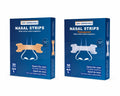 Seitenansicht der Verpackung der Comformidable Nasenstrips in Hautfarbe, mit Illustration eines Nasenstrips auf der Nase und der Angabe 50 Strips in Größe L. 