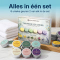 Comformidable Shower Steamers Set mit 6 verschiedenen Düften, zwei Tabletten je Duft in einer Packung